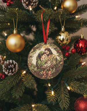 Sacred Moments: Handcrafted Wooden Nativity Ornament