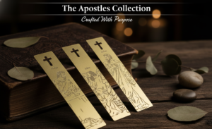 The Apostles Collection: Precision Laser-Engraved Brass Bookmarks